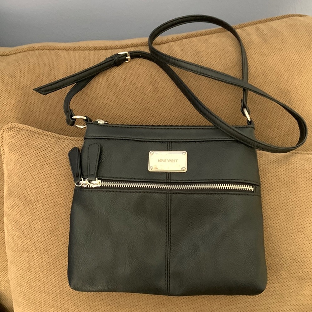 Nine West Black Leather Crossbody Handbag